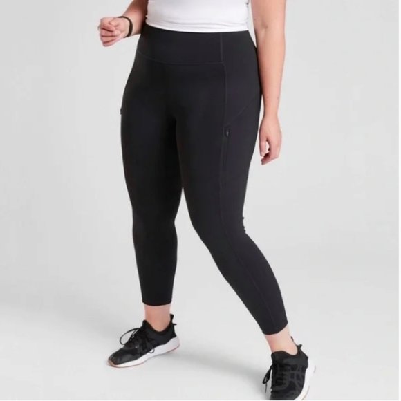 Athleta Pants & Jumpsuits Athleta Contender Tight High Rise Black Zip Pocket Leggings 2x